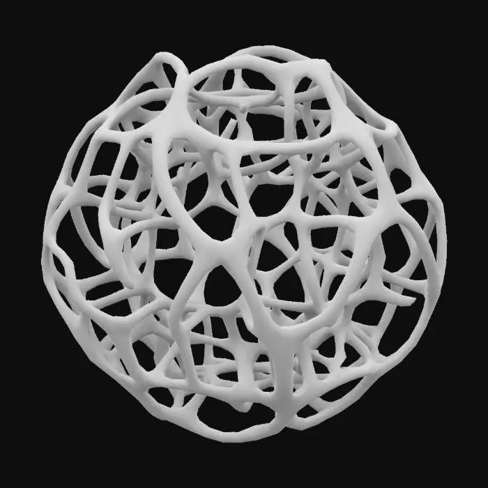 3D model for surreal voronoi figure in metallic gold