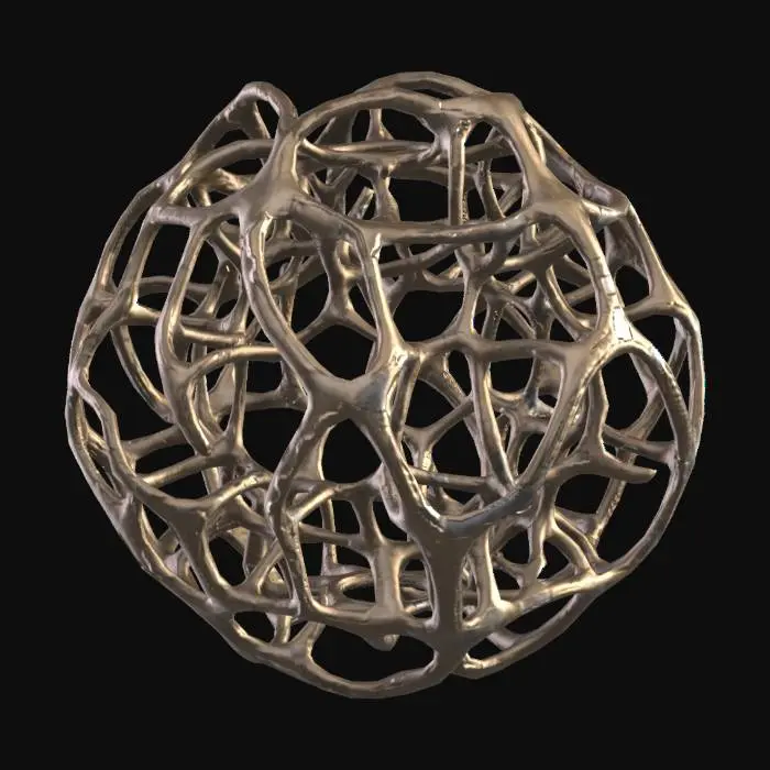 3D model for surreal voronoi figure in metallic gold