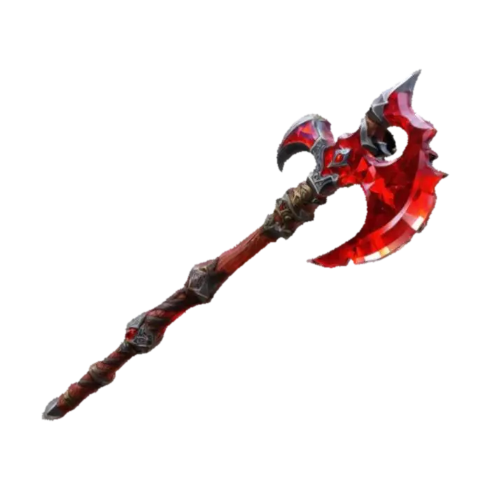 red Crystal fantasy war-axe from world of warcraft - Worldofwarcraft 3D model, vytvořený pomocí AI