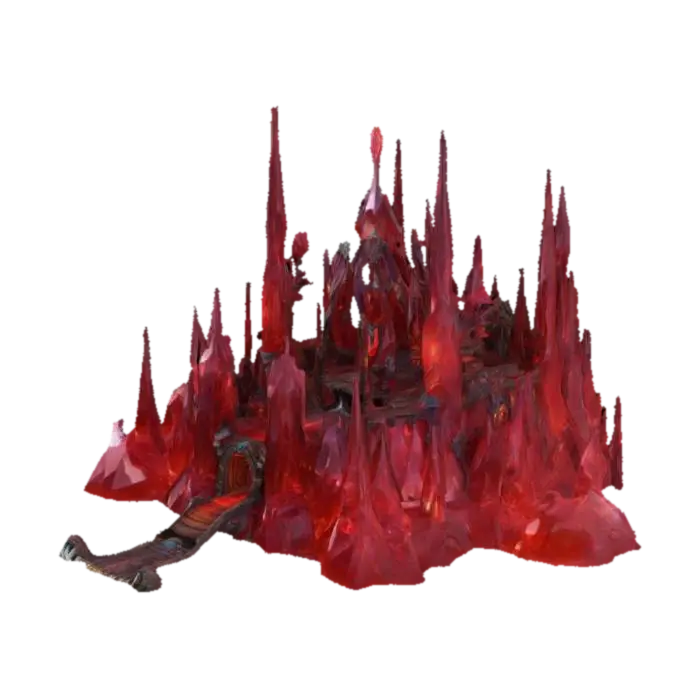 red Crystal fantasy House from world of warcraft - Worldofwarcraft 3D model, vytvořený pomocí AI