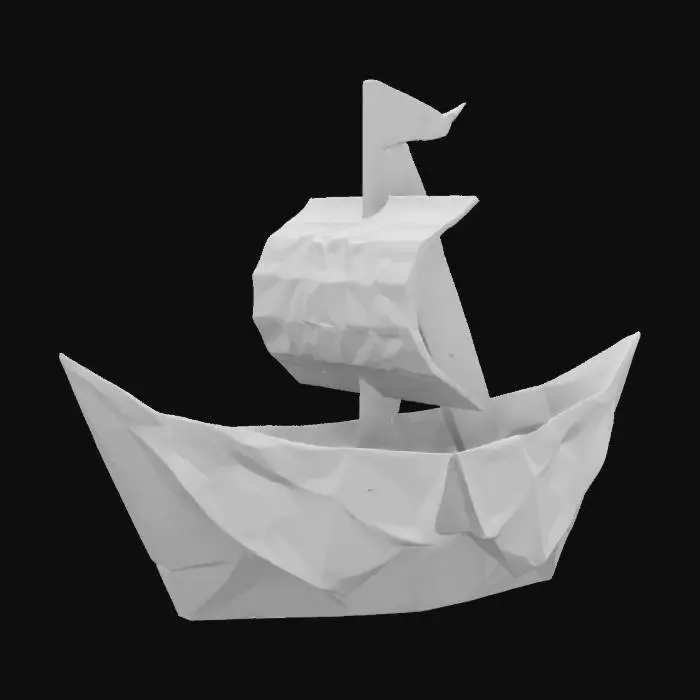 3D model for Origami paper boat, made of recycling paper, the boat looks like a ship made of paper