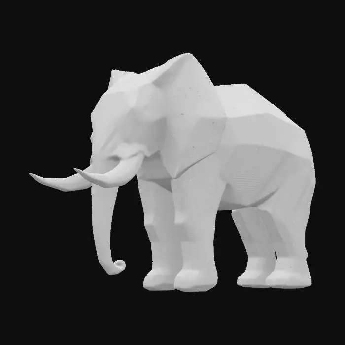 3D model for Low Poly elephant sculpture