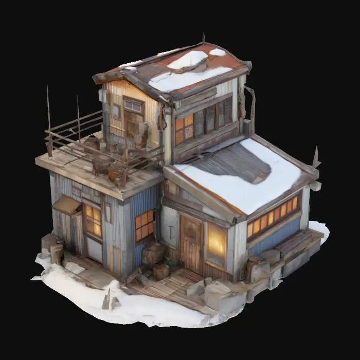 3D model for Winter Cabin Retreat