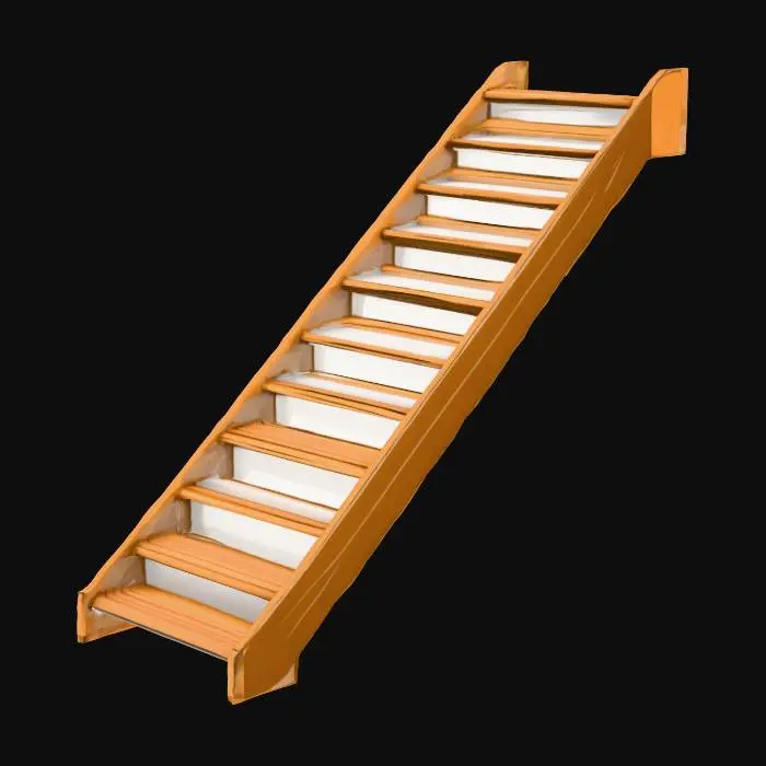 3D model for Wooden Steps Illustration