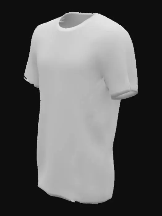 3D model for I am looking for a 3d image object for a black plain t shirt. I am creating an app in flutter. so generate the image according to this description. keep the t shirt plain and avoid irregularities