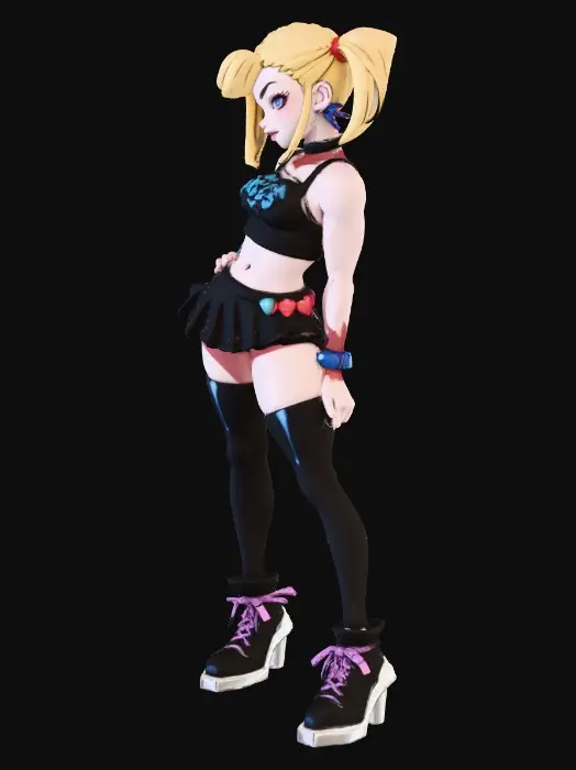 3D model for Skater Style Anime Girl