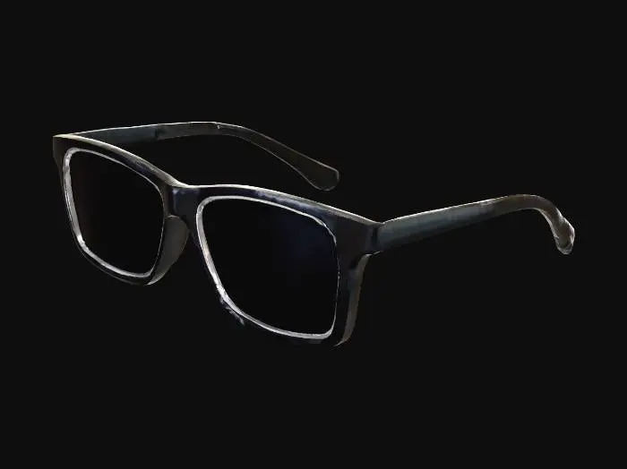 3D model for Black Wayfarer Eyeglasses