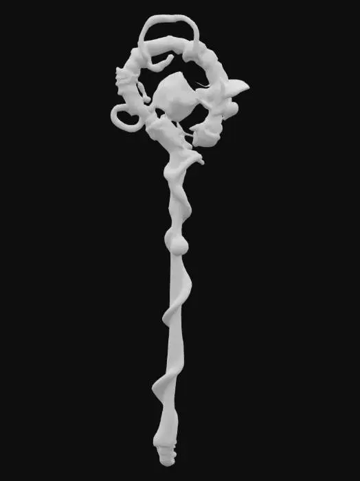 3D model for A magical healing staff with glowing crystals