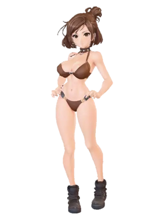 Modelo 3D de Anime Girl in Bikini and Boots, gerado por IA