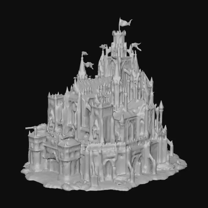 3D model for Сгенерируй мне дворец в стиле warhammer 40k, который бы находился на Марсе.