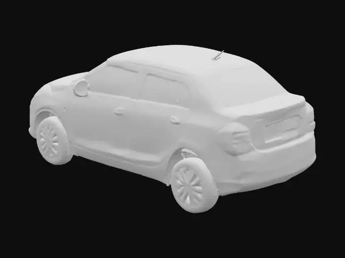 3D model for Silver Sedan on Road