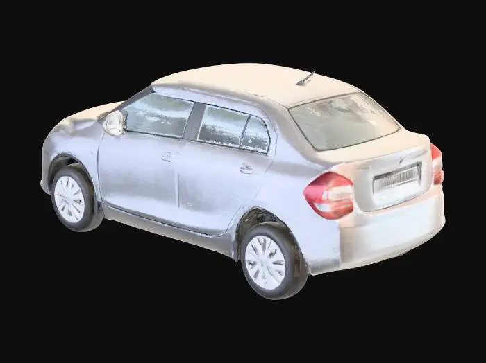 3D model for Silver Sedan on Road