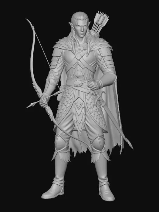 3D model for Elven Archer Warrior