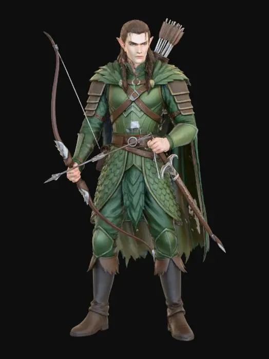 3D model for Elven Archer Warrior