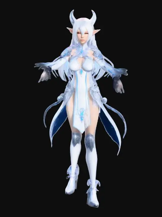 3D model for create a now aion like char style nina no clothing
