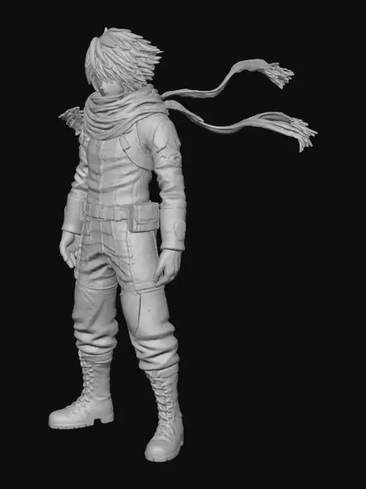 3D model for make an eraser head from hero academy very detail in a stand pose