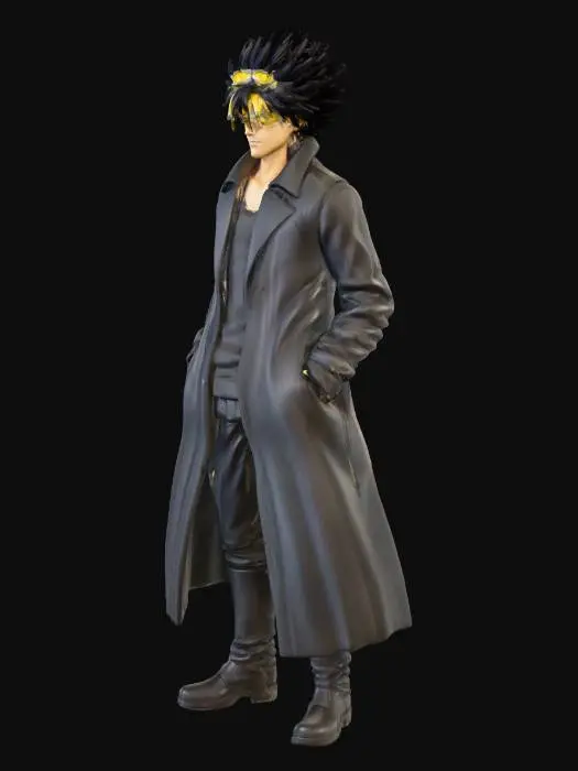 3D model for make an eraser head from hero academy very detail in a stand pose