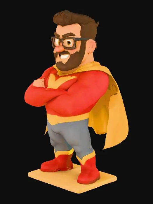 3D model for Superhero Statuette