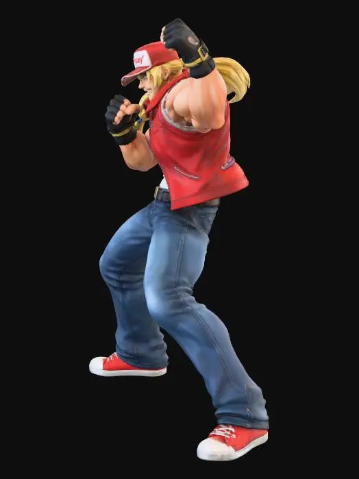 3D model for Perosonaje Terry Bogard de the kings of fighter. Tomar referencia  pose y vestimenta.