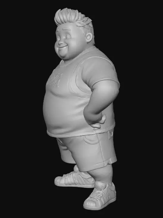 3D model for Toma como referencia la foto. Convierte a la persona en un personaje estilo anime . Vestido con Bermudas y Jersey de bascketball. Conserva el tamaño . con tenis addidas.