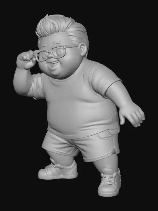 3D model for Toma como referencia la foto. Convierte a la persona en un personaje estilo anime . Vestido con Bermudas y Jersey de bascketball. Conserva el tamaño . con tenis addidas.