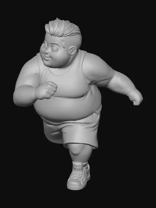 3D model for Toma como referencia la foto. Convierte a la persona en un personaje estilo anime . Vestido con Bermudas y Jersey de bascketball. Conserva el tamaño . con tenis addidas.