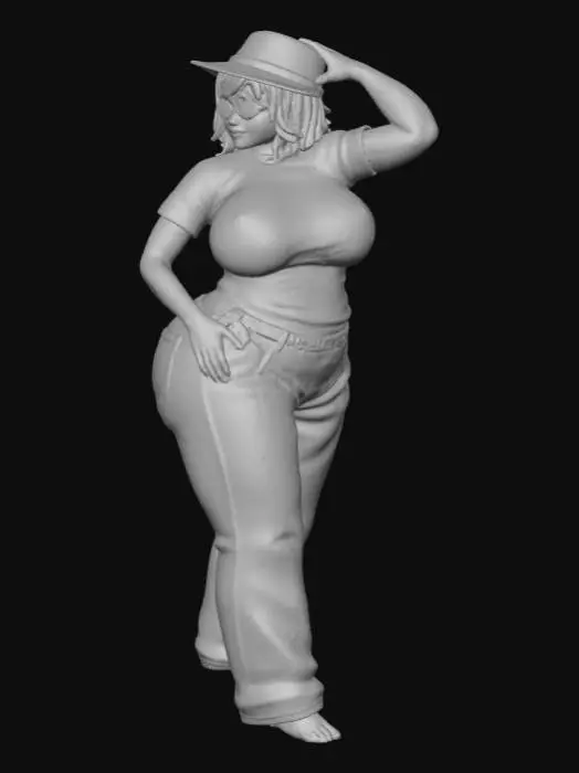 3D model for Toma como referencia la foto. Convierte a la persona en un personaje estilo anime. coserva tamaño corporal  Lo mas parecido en aspecto al 100% 
quita el arbol. poses de modelo. un poco rellenita tipo talla grande. . Con sus pechos copa DD. Y sus caderas anchas. Con su gluteos redondos. Poses. Cuerpo completo usado pataloes baggy y playeras pegadas