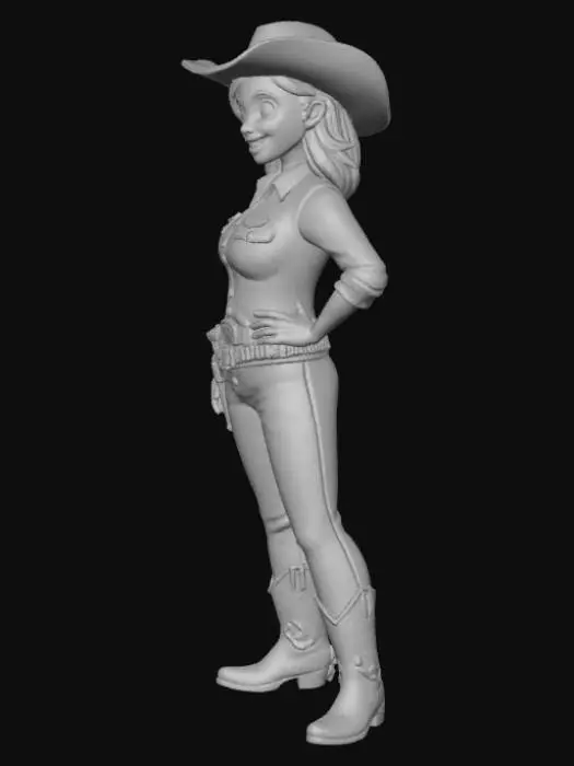 3D model for Toma como referencia la foto. Convierte a la persona en un personaje estilo anime . estilo vaquero . con su camisa. y pantalones coserva tamaño corporal  Lo mas parecido en aspecto al 100% 
quita el arbol. poses de modelo. un poco rellenita tipo talla mediana