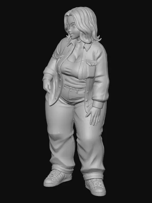 3D model for Toma como referencia la foto. Convierte a la persona en un personaje estilo anime. coserva tamaño corporal  Lo mas parecido en aspecto al 100% 
quita el arbol. poses estilo ganster. un poco rellenita tipo talla grande. . Con sus pechos copa D. Y sus caderas anchas. Con su gluteos redondos.Cuerpo completo usado traje de santa claus estilo cholo.  sin sombrero sin lentes tenis addidas.