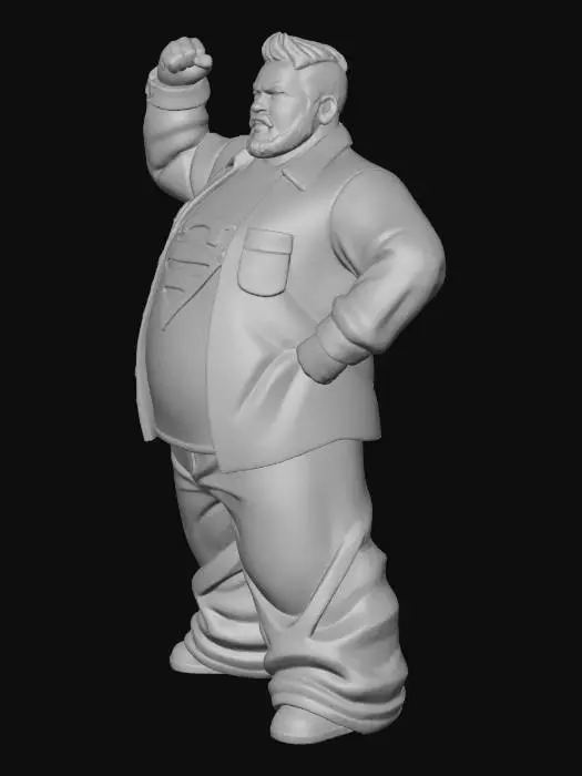 3D model for Toma como referencia la foto. Convierte a la persona en un personaje estilo anime. conserva su estatura y cuerpo. no lentes no sombrero. ropa estilo homie. cholo. con pantalones cholos. que cubran los pies. y solo la punta de los tenis salga. convertielo en un superherore. pero conservando su aspecto y talla xl.  con poses de ssuper heroe