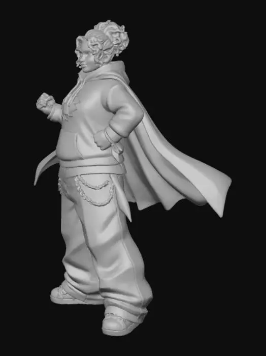 3D model for Toma como referencia la foto. Convierte a la persona en un personaje estilo anime. conserva su estatura y cuerpo. no lentes no sombrero. ropa estilo homie. cholo. con pantalones cholos. que cubran los pies. y solo la punta de los tenis salga. Usando ropa  de super heroe. Poses de superheroe.