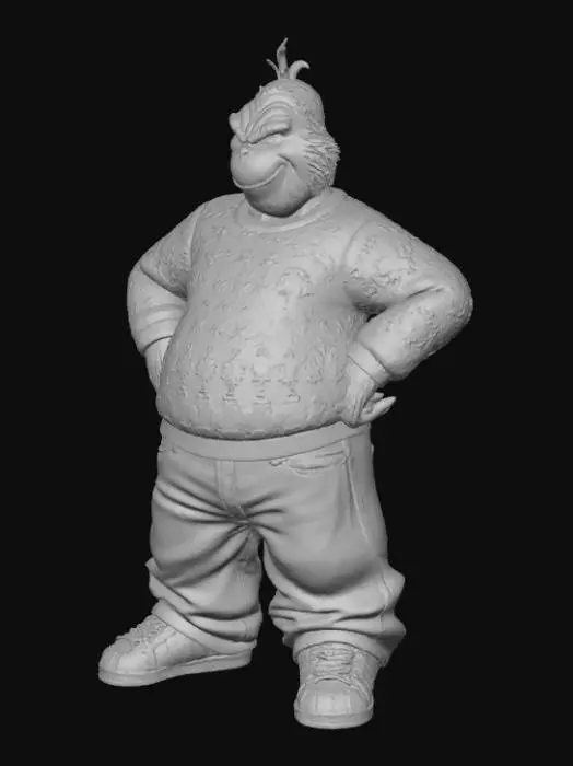 3D model for Toma como refrencia la foto. Conviertelo en un grinch de color verde y con traje navideño. en estilo cholo con sus jersey larga y ancha . jeans baggy que cubrean los apatos. tenis addidas. o algun tipo de converse. Mantener el cuerpo en talla mediana. En un estilo anime. Con sus mano en la cadra. con poses geniales estilo grinch