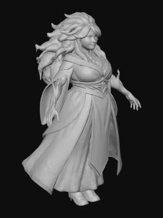 3D model for #Christmas2025#, Toma como refrencia la foto. Conviertelo en un personaje de anime. como un snow woman.  sin abandonar  el estilo snowman estilo jack frost. manten el cuerpo mediano. usar ropa de mujer .ropa en colores frios. mostrar mas los brazos en textura de madera. tambien favorecer el uso de cabello en forma de nieve . Nariz  pequeña en color naranja .Mostrar  Cuerpo entero .