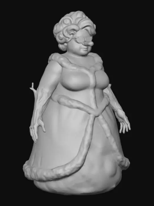 3D model for #Christmas2025#, Toma como refrencia la foto. Conviertelo en un personaje de anime. como un snow woman.  sin abandonar  el estilo snowman estilo jack frost. manten el cuerpo mediano. usar ropa de mujer .ropa en colores frios. mostrar mas los brazos en textura de madera. tambien favorecer el uso de cabello en forma de nieve . Nariz  pequeña en color naranja .Mostrar  Cuerpo entero .