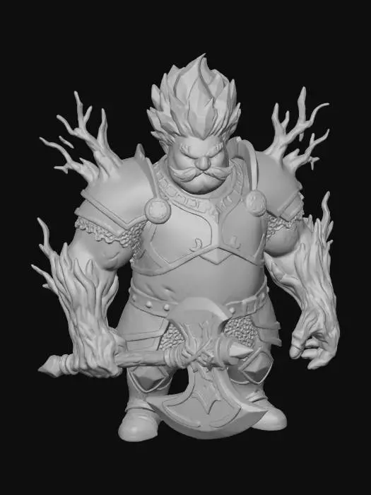 3D model for #Christmas2025#, Toma como refrencia la foto. Conviertelo en un personaje de anime. como un snowman.con sus brazos de rama musculosos . estilo jack frost. manten el cuerpo mediano.usar ropa de caballero. hacer el modelo con apariencia de guardia. Usar nieve y hielo para cabello y bigote. Ojos azuled. Con su nariz de carbon. Vistiendo como un caballero con arma  hecha de hielo y oro. No espada. No martillo. Usar otras armad. Personaje alto y musculoso. Solo bigote no barba usando armadura. Mostrar cuerpo completo.