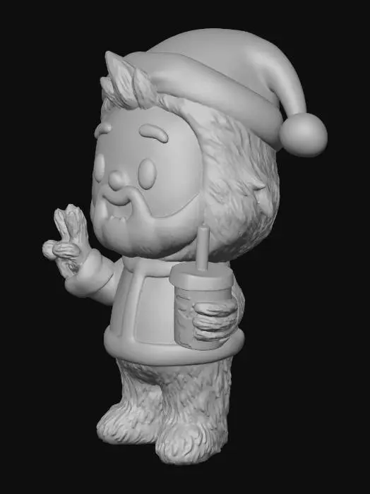 3D model for #Christmas2025#, usa el mismo personaje. el missmo modelo en un 100%. ponlo con un traje de grinch pero  tiene q ser el mismo personaje