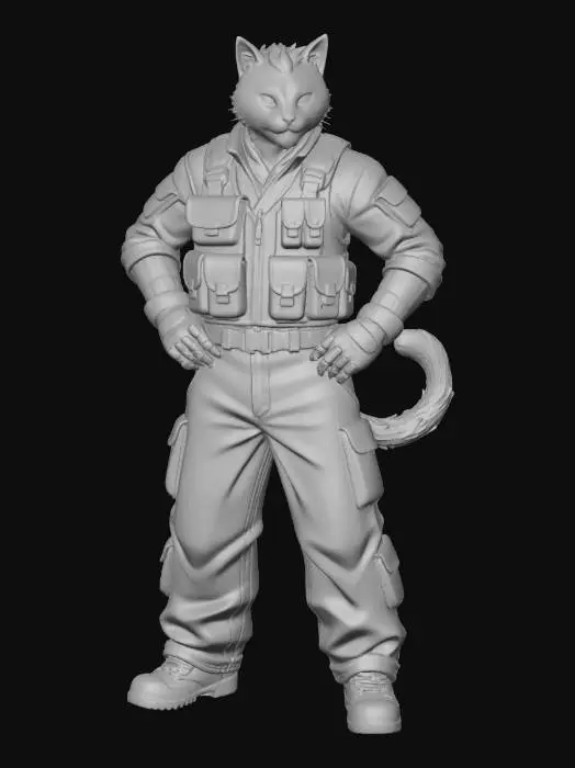 3D model for Camouflage Cat Commander