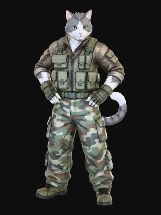 3D model for Camouflage Cat Commander
