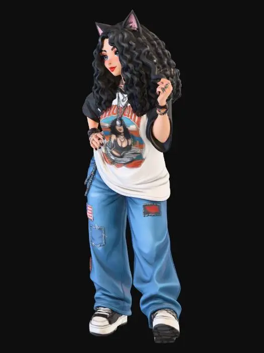 3D model for Retro Cat Vibes