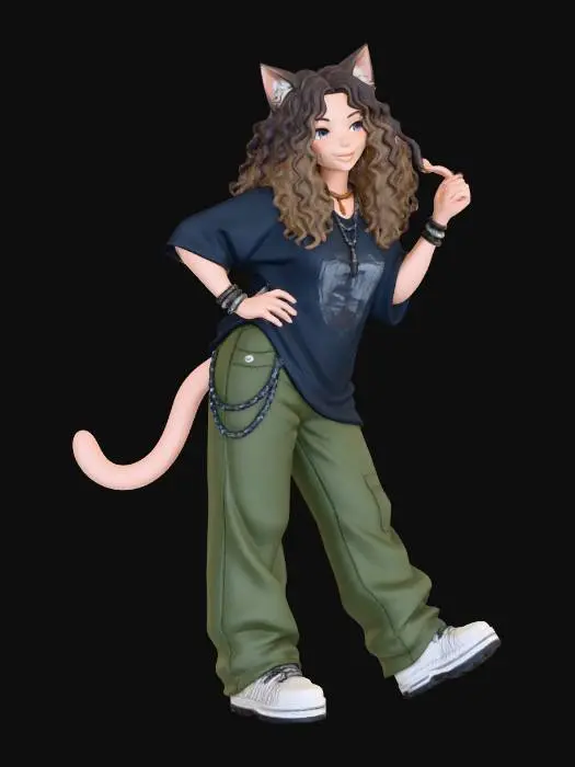 3D model for Retro Cat Vibes