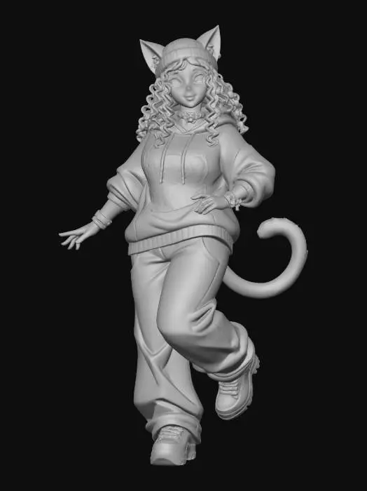 3D model for Cat-Eared Style Statement