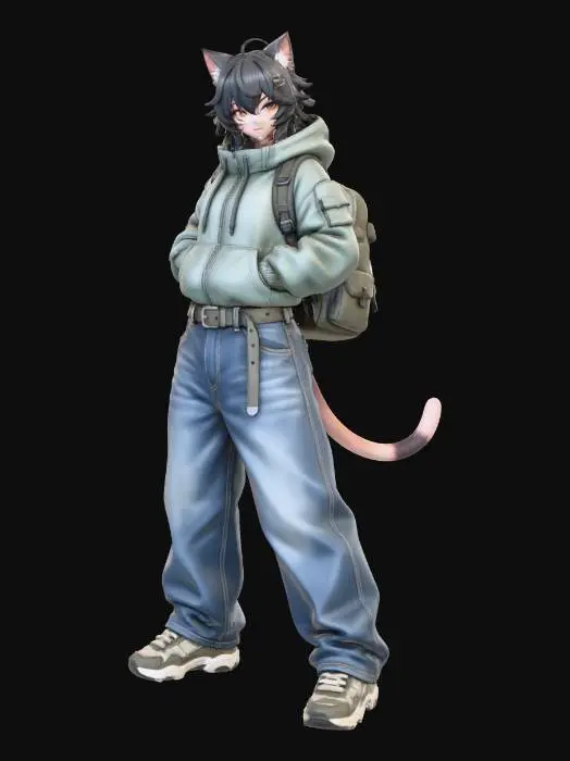 3D model for Cat-Eared Adventurer