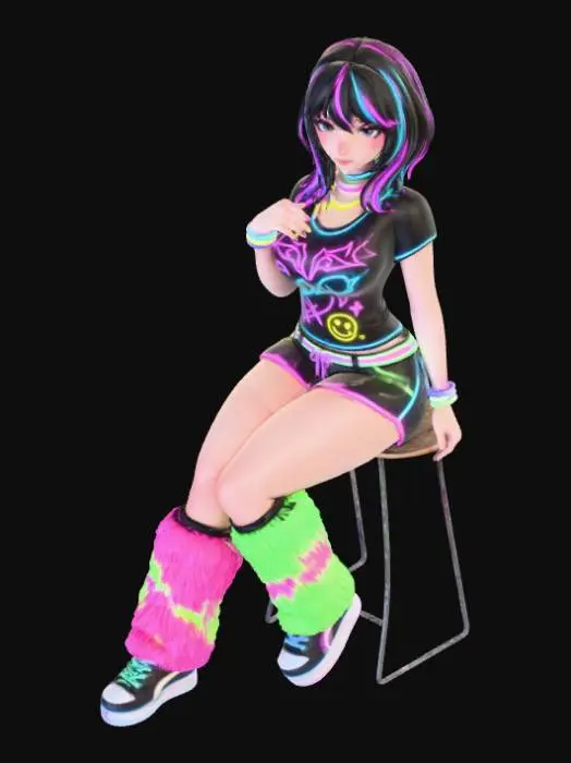 3D model for Neon Rave Style