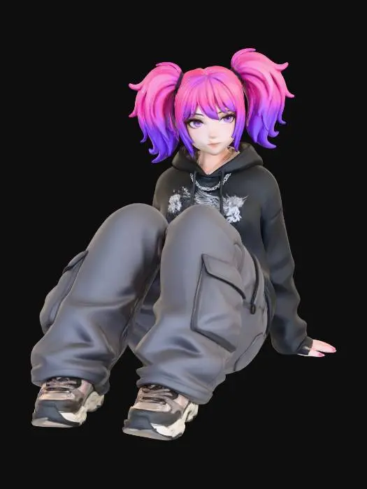 3D model for Vibrant Pigtails