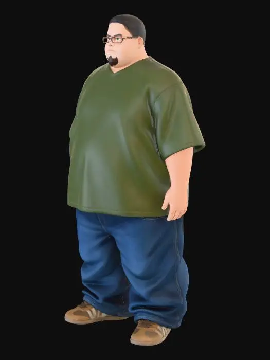 3D model for Animated Character in Green Shirt