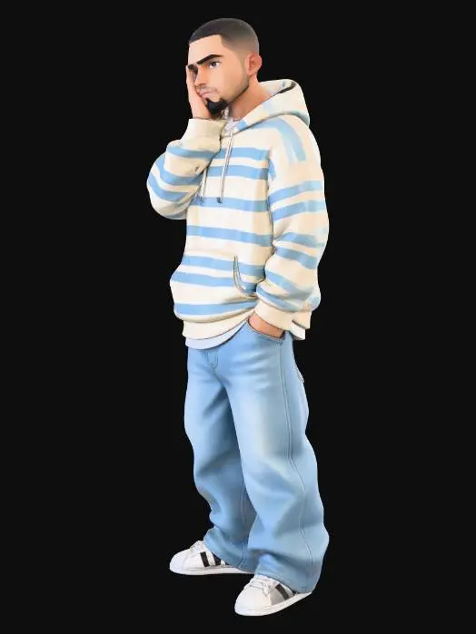 3D model for Contemplative Hoodie Vibes