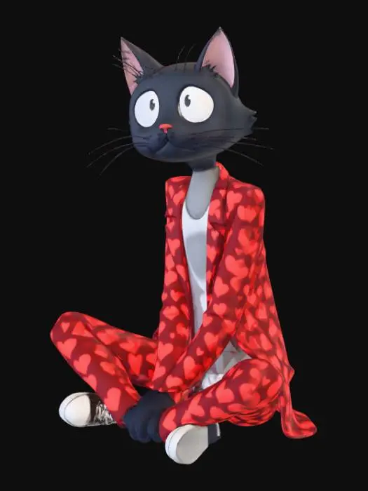 3D model for Valentine Cat in a Hearts Suit