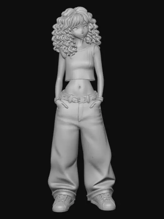 3D model for Curls in Denim