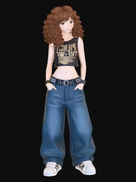 3D model for Curls in Denim