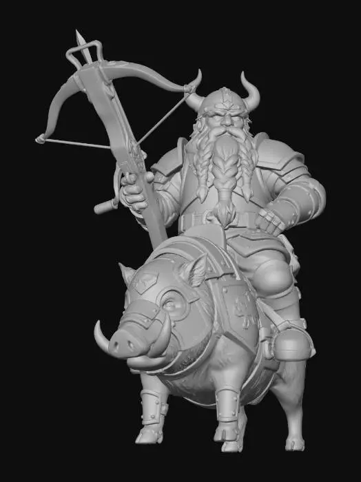 3D model for Dwarven Boar Rider